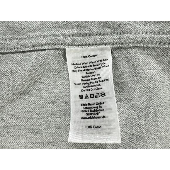 Eddie Bauer Mens Flannel Button Up Shirt Size Small Light Heather Gray - Picture 4 of 7
